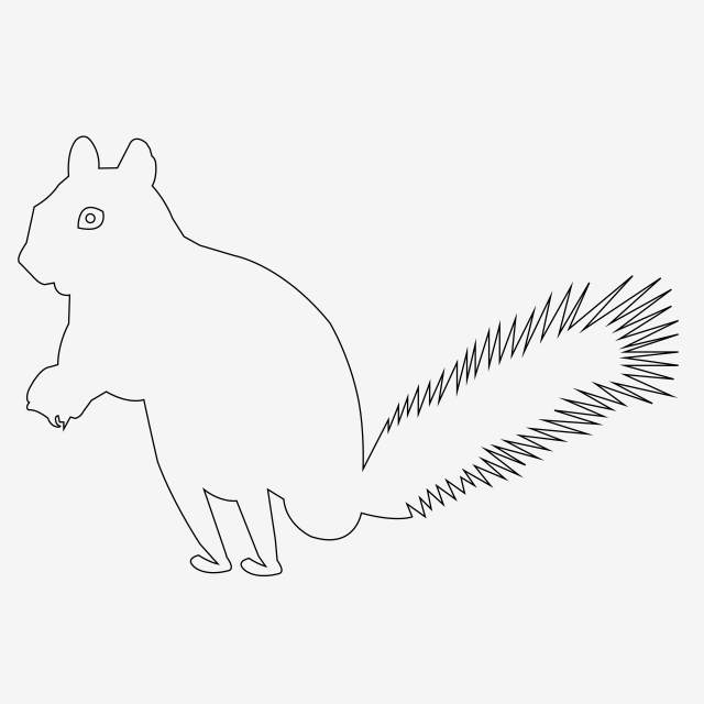 640x640 squirrel outline vector icon squirrel, isolated, illustration - Squirrel Outline Drawing