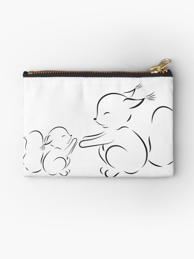750x1000 Outline Drawing Squirrels Mom And Baby Studio Pouches - Squirrel Outline Drawing