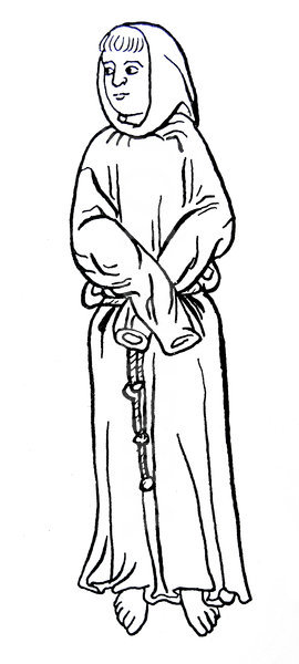 270x600 line drawing of brother william, englishman and companion of st - St Francis Drawing