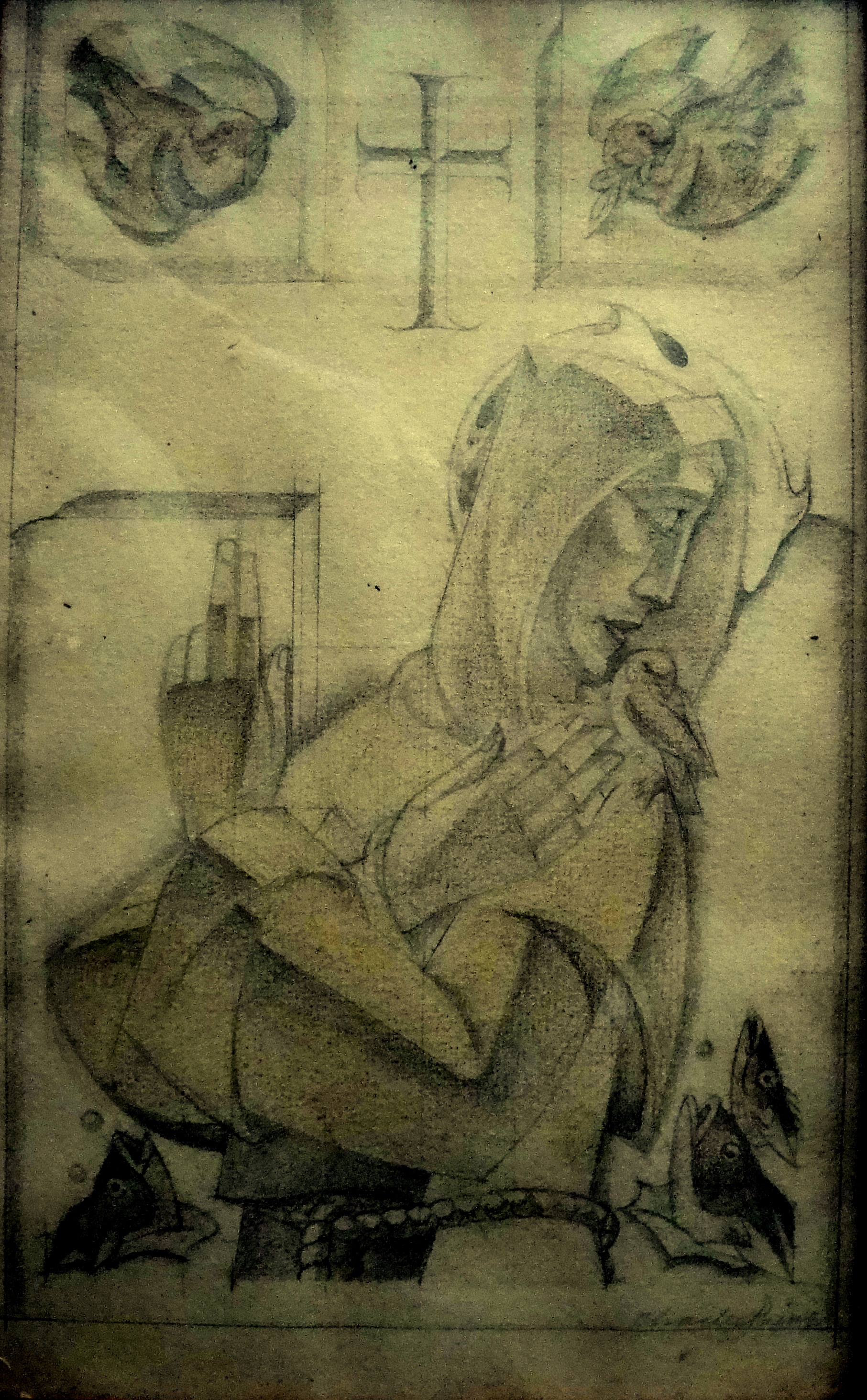 1813x2926 Drawing Saint Francis Charles Paine A R C - St Francis Drawing