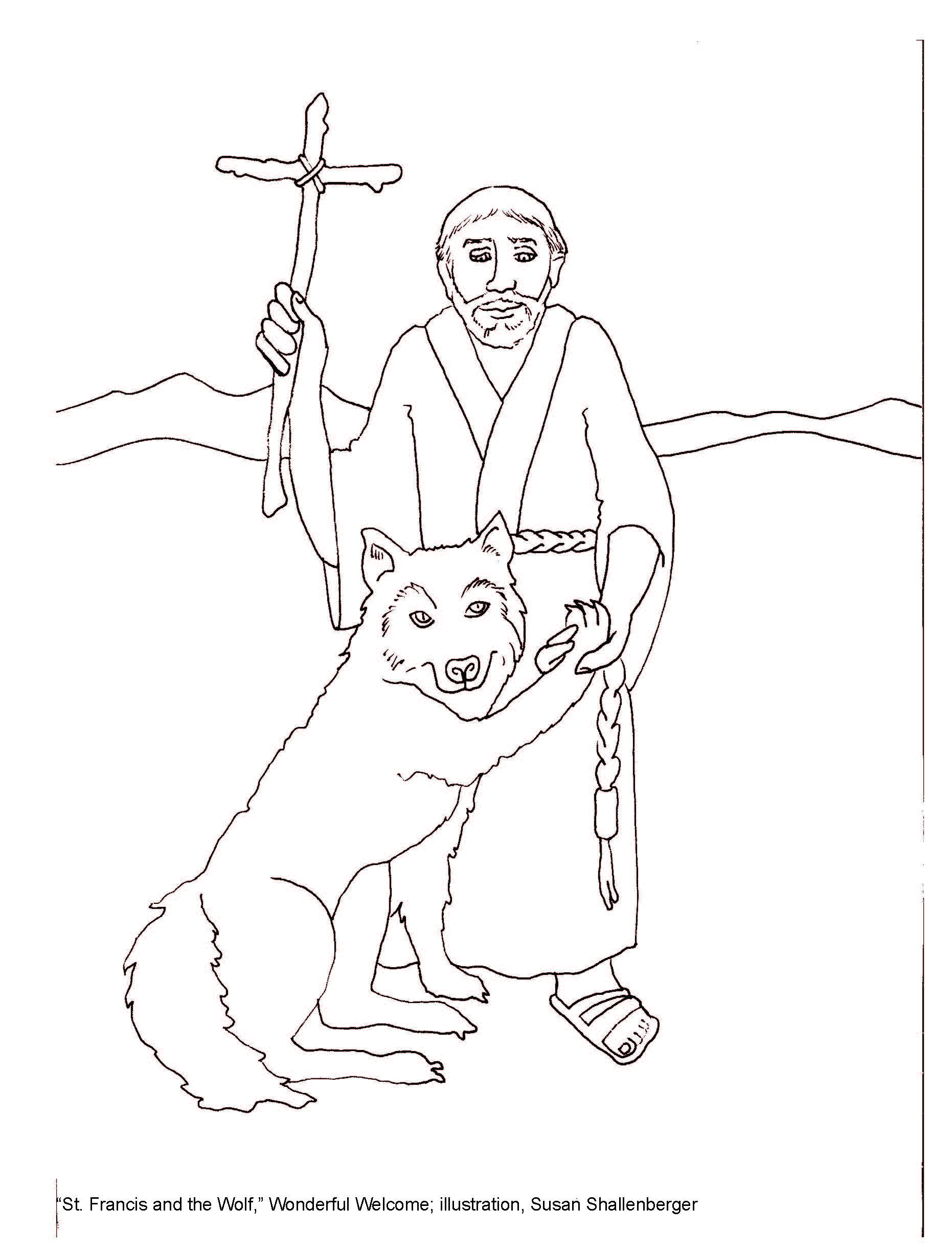 1862x2453 st francis and the wolf wonderful welcome tapestry of faith - St Francis Drawing