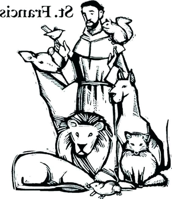 564x654 coloring st of coloring - St Francis Of Assisi Drawing.
