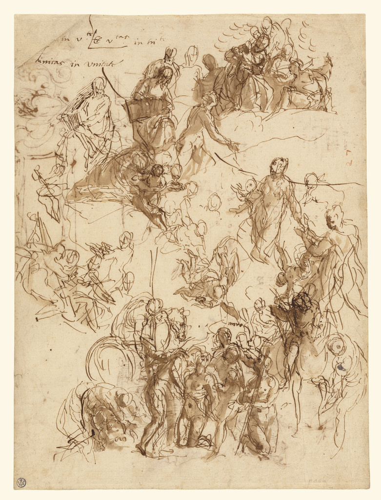 781x1024 sheet of studies for the martyrdom of saint george - St George Drawing