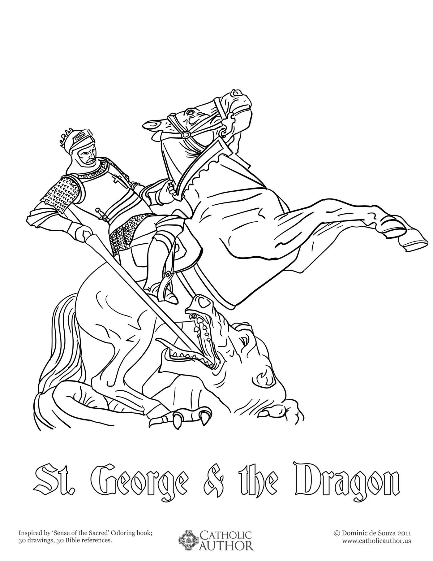 1400x1812 st george the dragon - St George Drawing