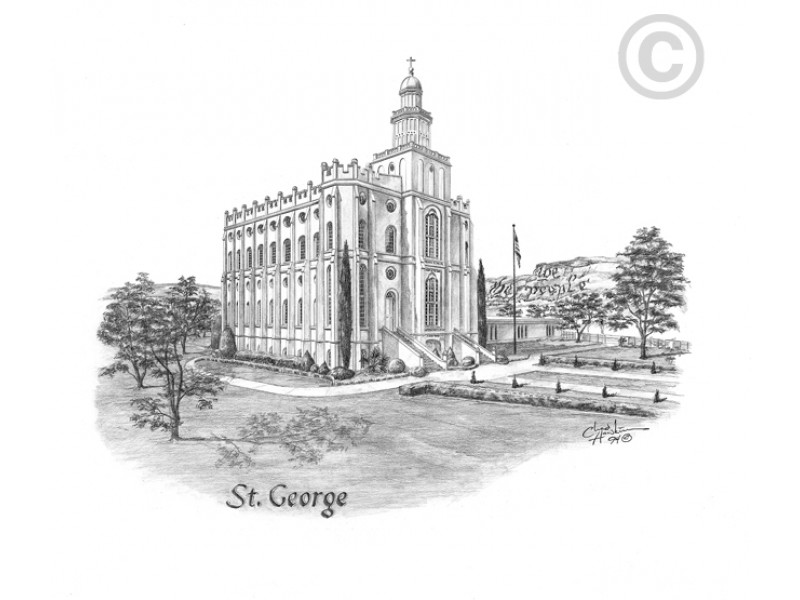 800x600 st george utah temple drawing - St George Drawing