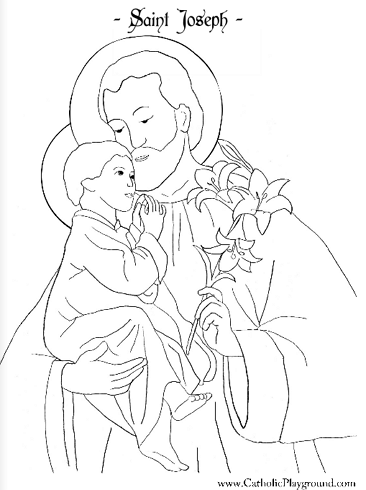 366x490 saint joseph coloring - St Joseph Drawing