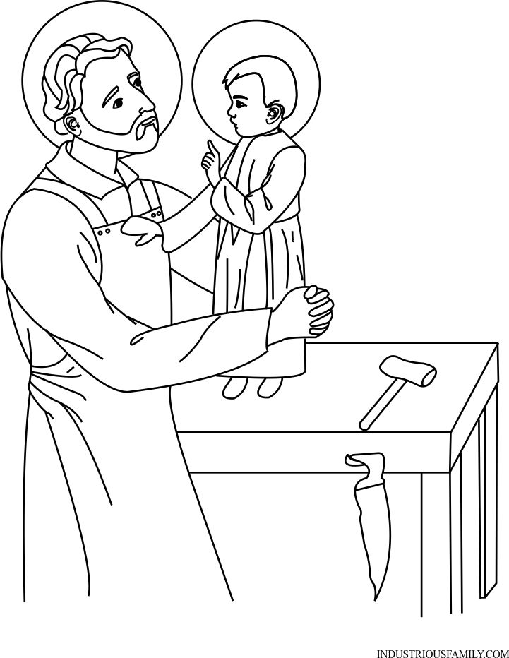 St Coloring Joseph Pages Kids Saint Saints Catholic Clipart Drawing