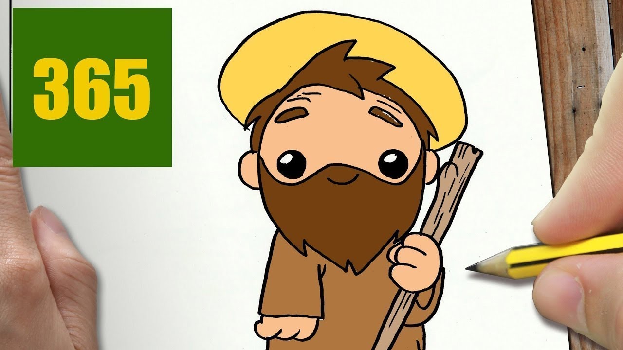 1280x720 how to draw a saint joseph cute, easy step - St Joseph Drawing