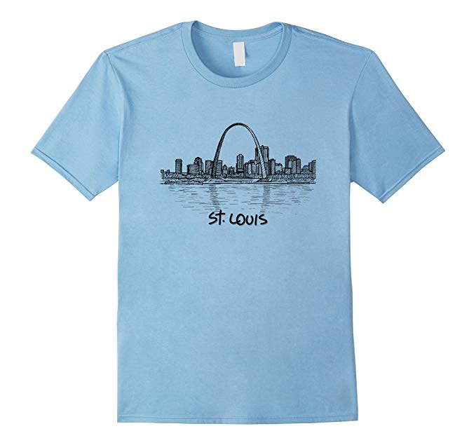679x635 st louis arch missouri skyline panorama drawing art t - St Louis Skyline Drawing
