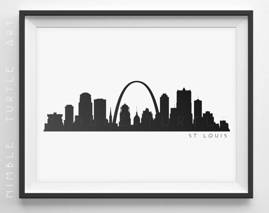 900x711 st louis skyline silhouette - St Louis Skyline Drawing
