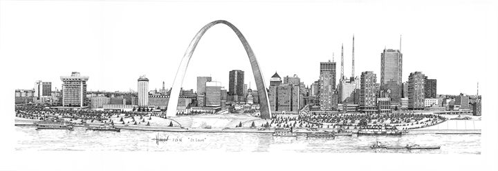 720x248 st louis, mo - St Louis Skyline Drawing