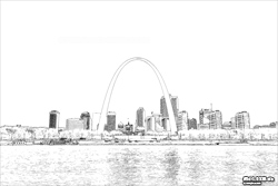 250x167 st louis custom effects and personalized images prints - St Louis Skyline Drawing