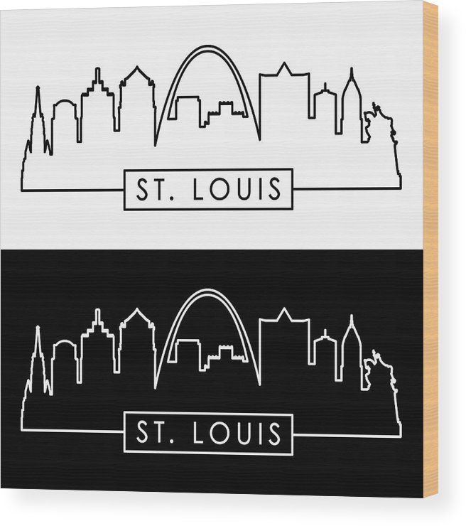 656x740 st louis skyline linear style wood print - St Louis Skyline Drawing