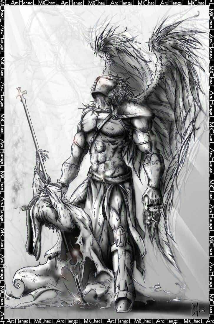 726x1099 St Michael The Archangel Tattoo Drawing - St Michael Drawing