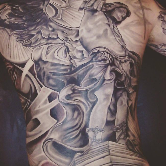 650x650 Best Saint Michael Tattoos Designs Meanings - St Michael Drawing