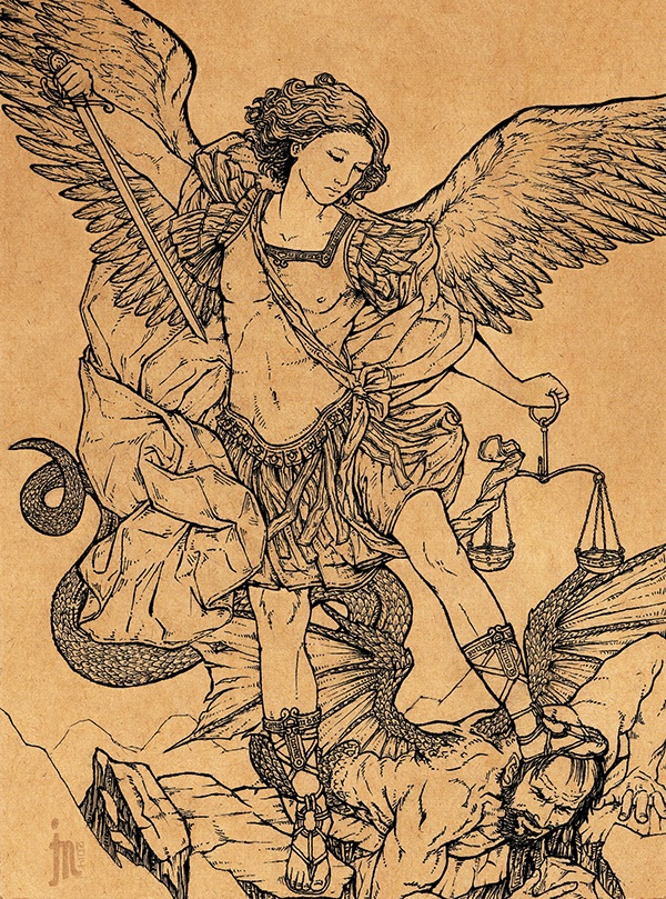 600x809 St Michael On Behance - St Michael Drawing