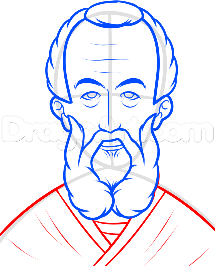 751x928 step how to draw saint patrick, st patrick - St Patrick Drawing