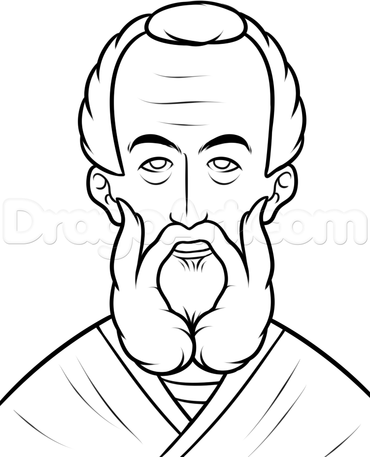 751x928 step how to draw saint patrick, st patrick - St Patrick Drawing