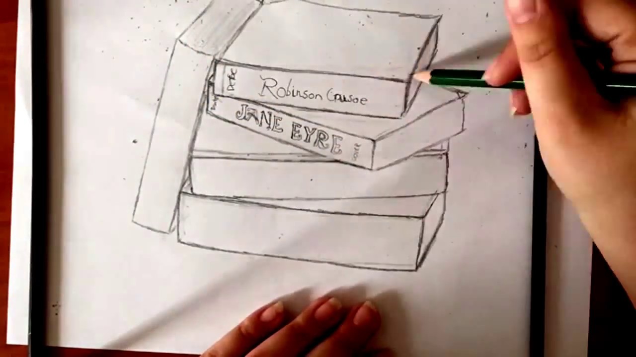 1280x720 Stack Of Booksspeed Drawing - Stack Of Books Drawing