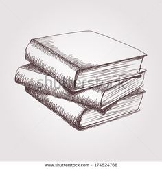 236x246 Pile Of Books Drawing - Stack Of Books Drawing