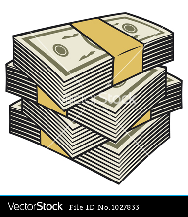 380x440 Stack Of Cash Drawing - Stack Of Money Drawing