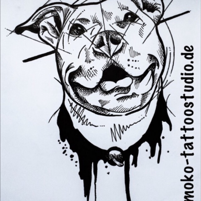 782x782 mokotattoo american staff tattoo drawing - Staff Drawing