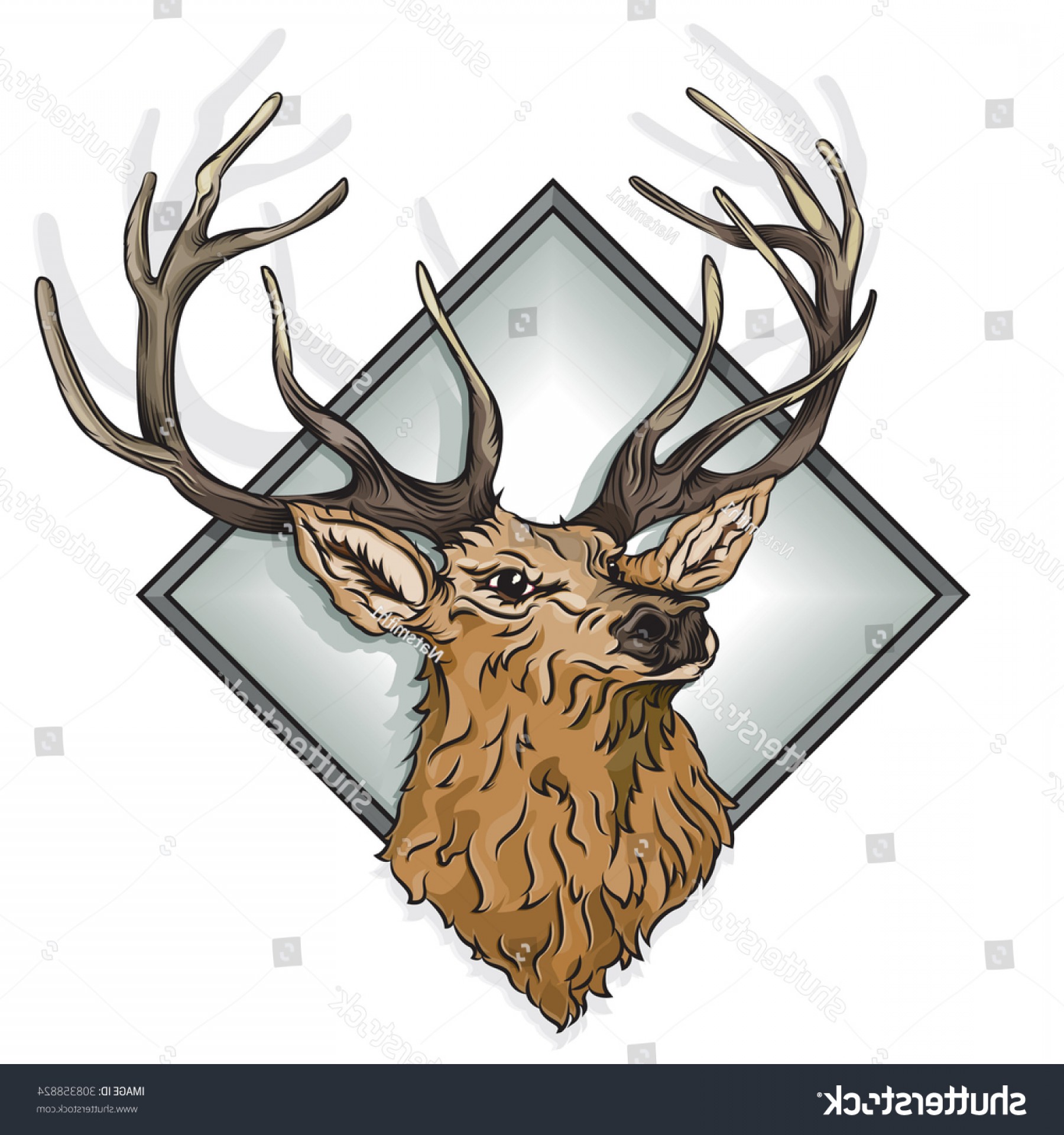 1800x1920 vector drawing deer stag head easy arenawp - Stag Head Drawing
