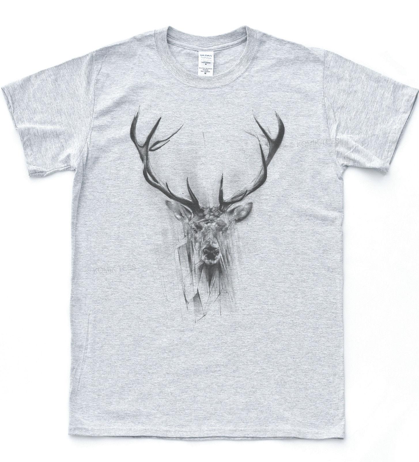 1454x1600 deer sketch drawing t shirt art animal stag head tee indie vintage - Stag Head Drawing