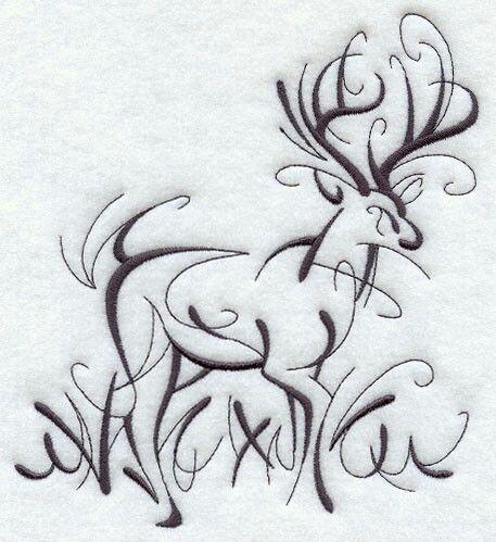 457x499 deer stag line drawing woodburn ideas hunting tattoos - Stag Line Drawing