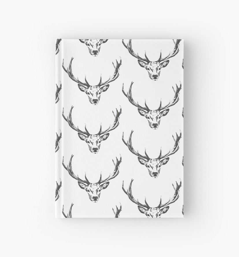 827x889 Stag Line Drawing Hardcover Journals - Stag Line Drawing