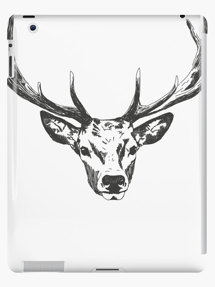 750x1000 Stag Line Drawing Ipad Cases Skins - Stag Line Drawing
