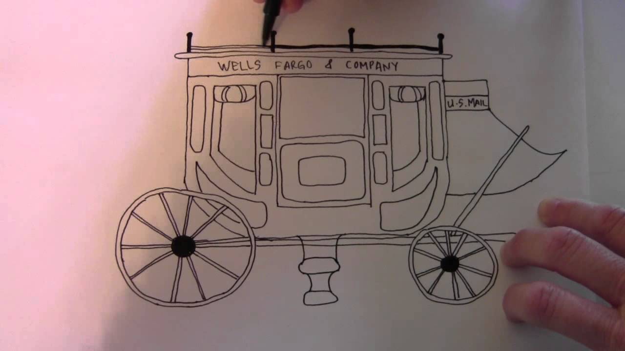 1280x720 How To Draw A Stage Coach - Stagecoach Drawing