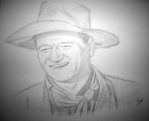 300x244 John Wayne Western Movie Rio Bravo Hondo Stagecoach Original - Stagecoach Drawing