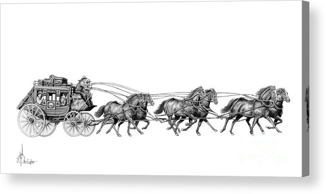 643x384 Western Stagecoach Acrylic Print - Stagecoach Drawing