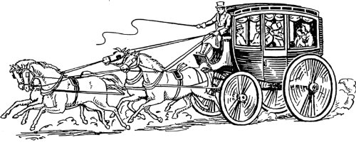 500x207 clear window cling inch x inch line drawing stagecoach - Stagecoach Drawing