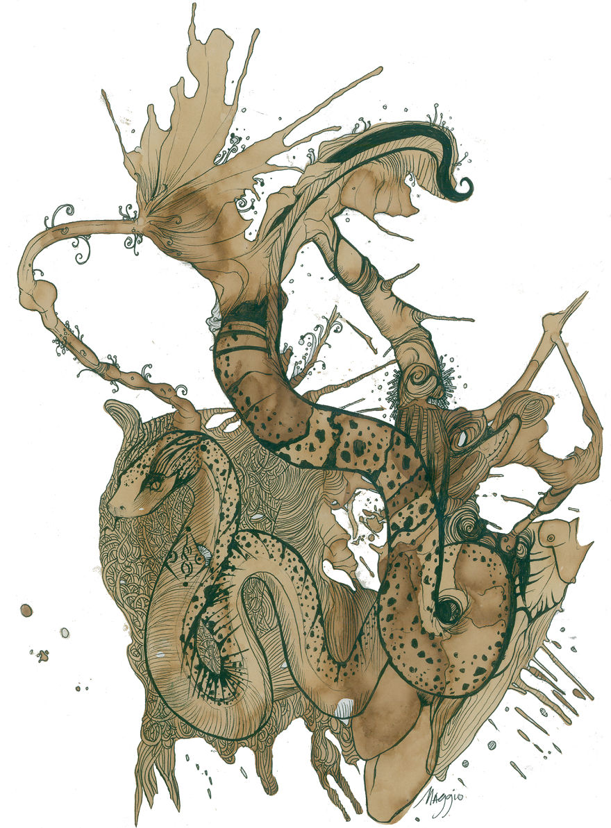 880x1193 pareidolia i draw the images i see in stains bored panda - Stain Drawing