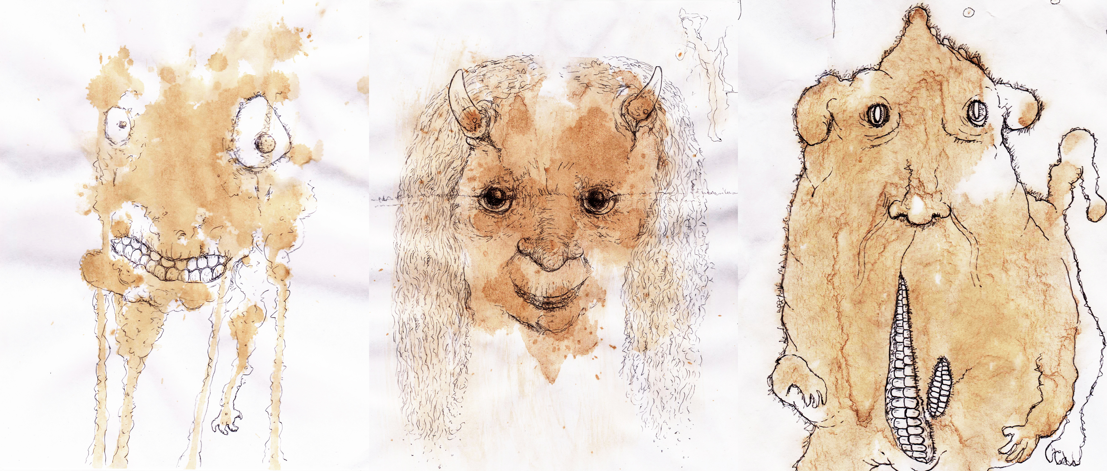 3543x1509 tea stain faces spontaneity quirkyjoe - Stain Drawing