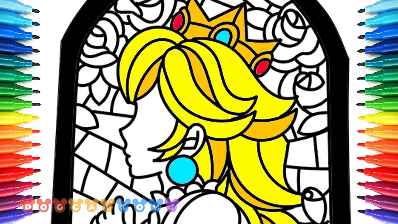 1280x720 how to draw mario odyssey, stained glass of princess peach - Stained Glass Drawing