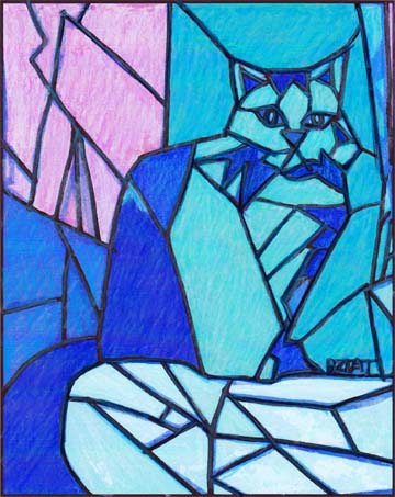 360x453 ice cat stain glass drawing bztat bztat studios pet - Stained Glass Drawing