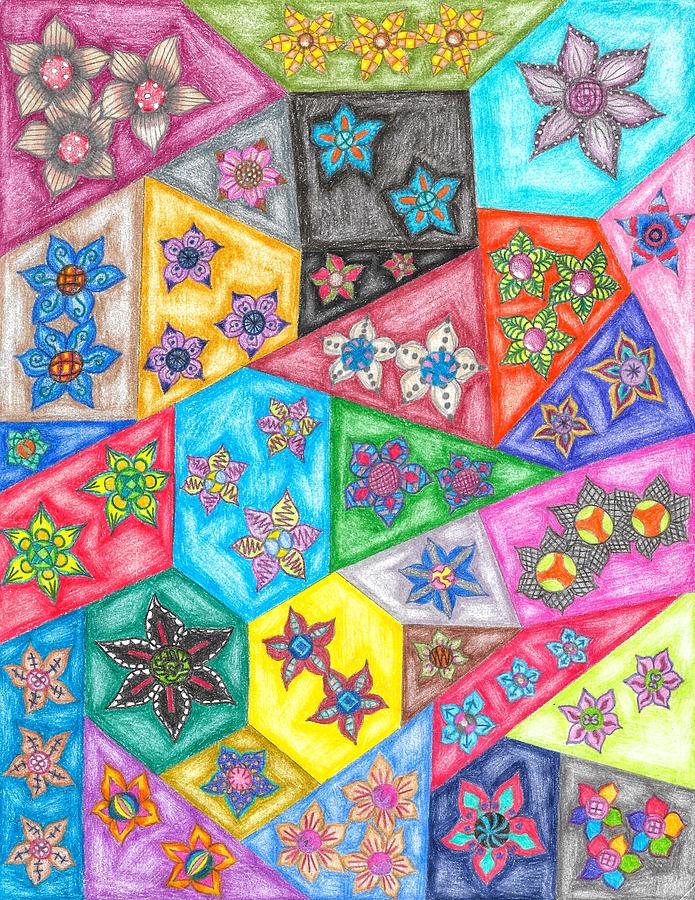 695x900 stained glass flowers drawing - Stained Glass Drawing