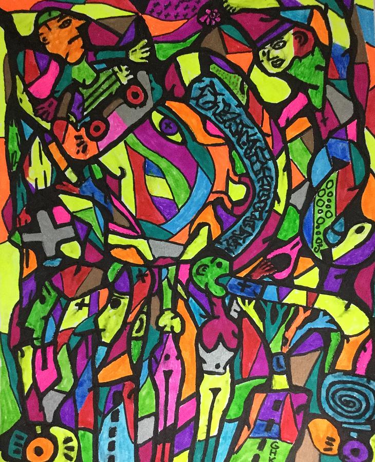 730x900 stained glass world drawing - Stained Glass Drawing