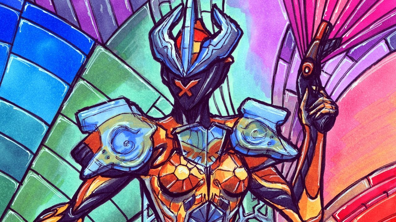 1280x720 Warframe Drawing - Stained Glass Drawing