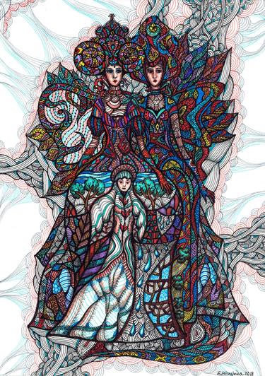 375x532 stained glass dreams drawing - Stained Glass Drawing