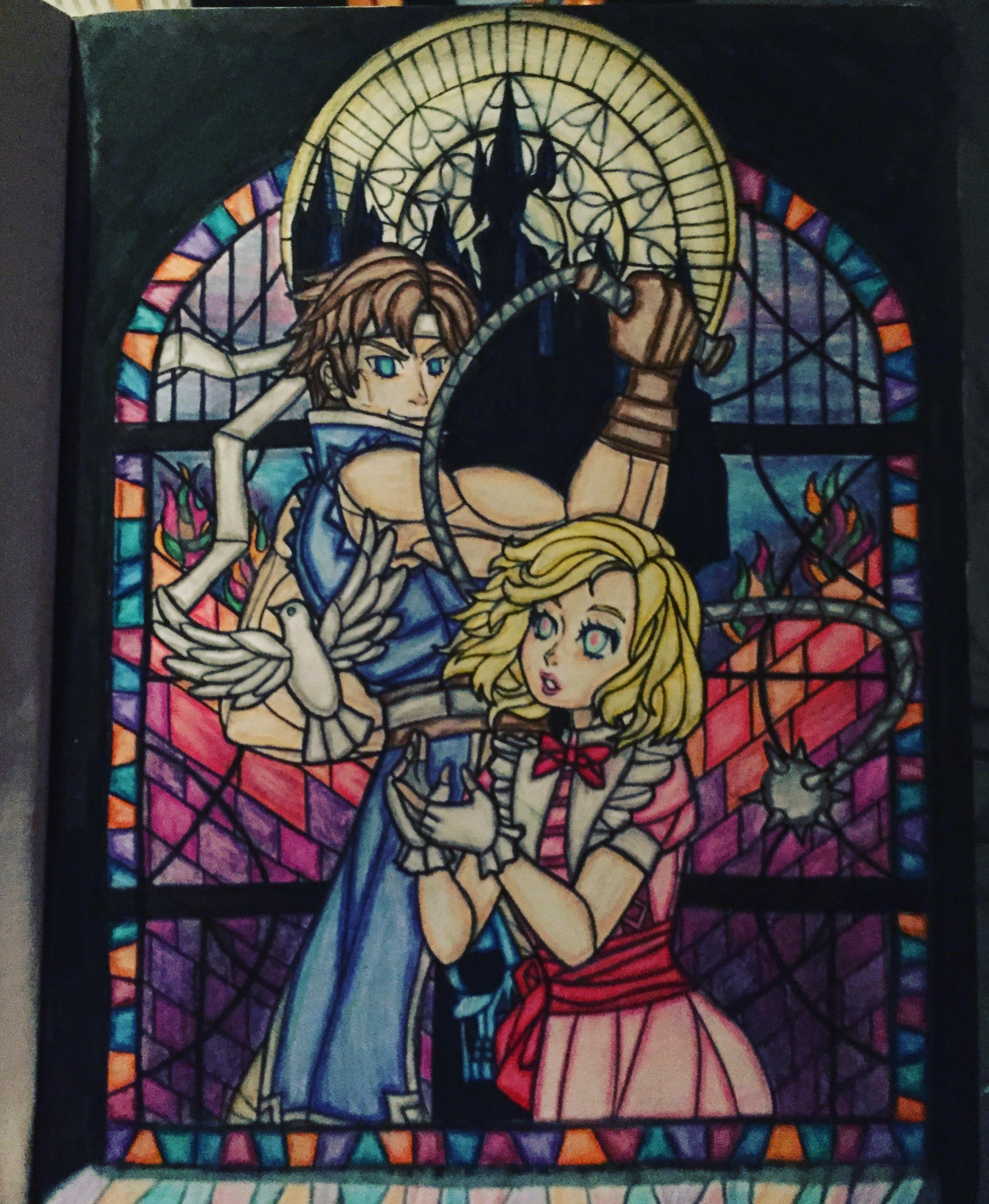 2344x2856 a dracula x stained glass drawing i did, thought it might be - Stained Glass Drawing