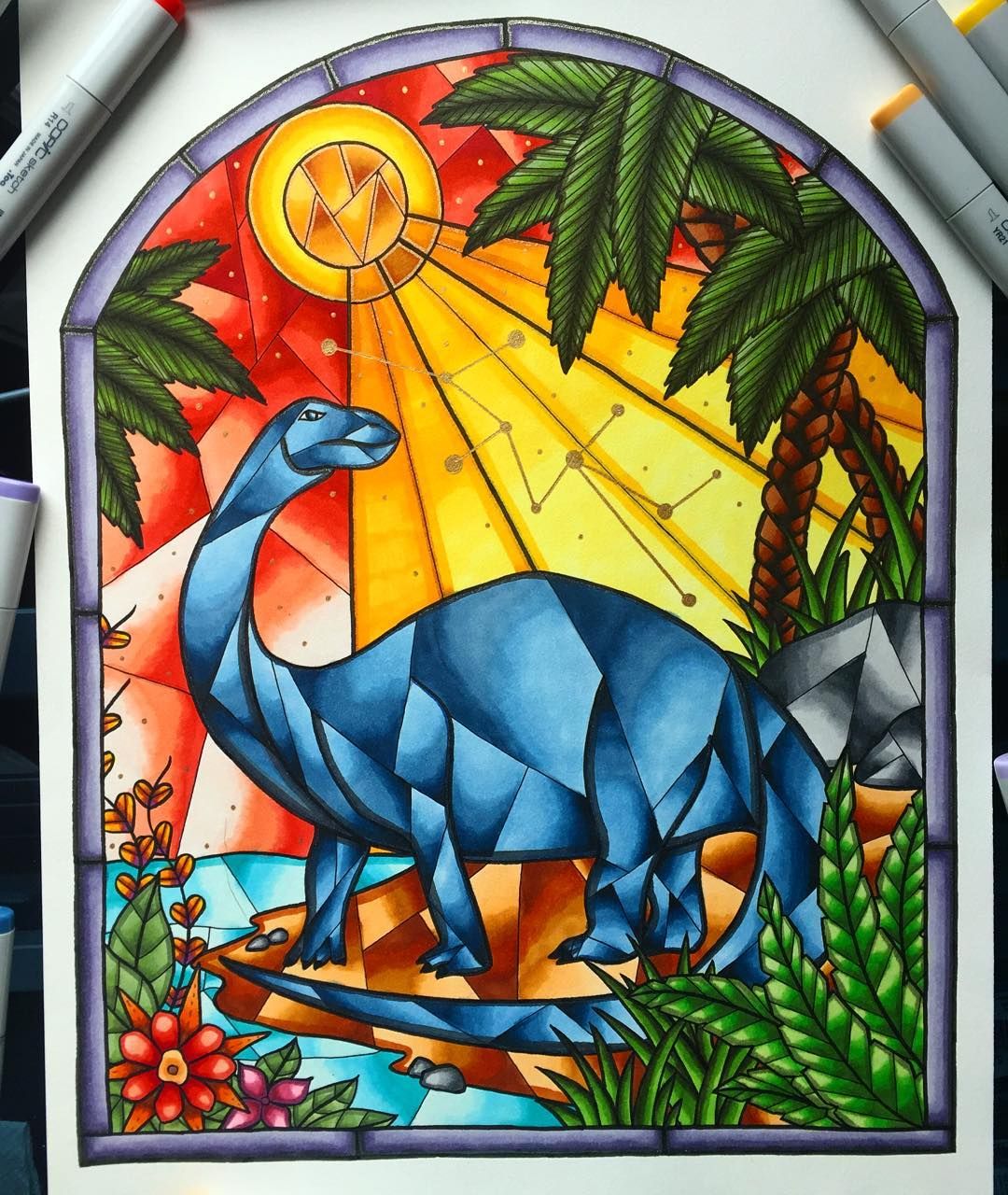 1080x1280 brontosaurus stained glass window drawing - Stained Glass Window Drawing