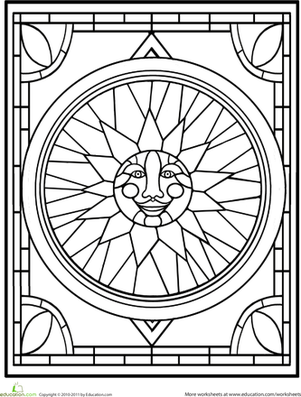 301x397 create a stained glass rose window activity - Stained Glass Window Drawing