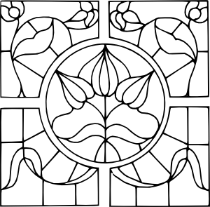 300x295 Glass Clip Art - Stained Glass Window Drawing