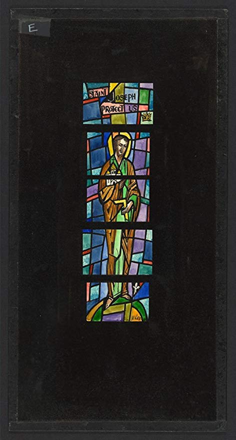 472x879 design drawing for stained glass window showing st - Stained Glass Window Drawing