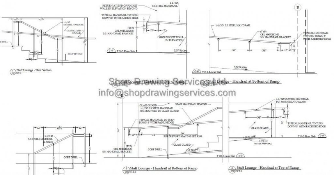 1170x612 stainless steel pipe railing shop drawings - Stainless Steel Drawing