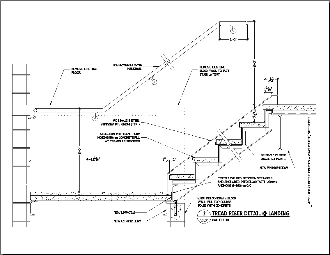 Concrete Stair Section Detail  Staircase  Detail  Drawing at PaintingValley com Explore 